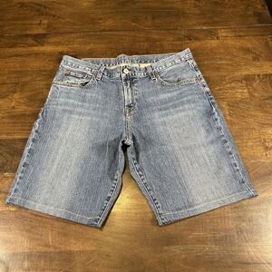 Vtg Lucky Brand Dungarees Jorts Blue Jean Shorts Size 14/32 Y2K Made In Mexico